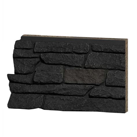 Quality Stone Ridge Stone Black Blend Faux Stone Panel — Wall Theory