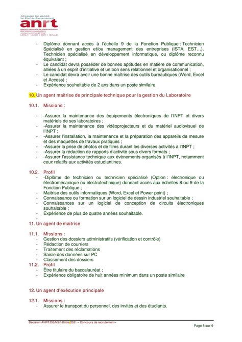 Concours De Recrutement Anrt Postes Bghit Nekhdem