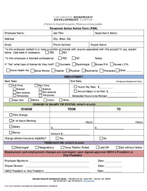 Personnel Action Form Fill Online Printable Fillable Blank Pdffiller