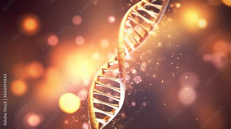 DNA Helix 3D Illustration Mutations Under Microscope Decoding Genome