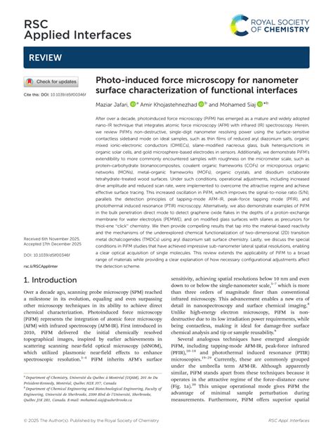photo induced force microscopy  nanometer surface