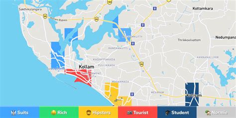 Kollam Neighborhood Map