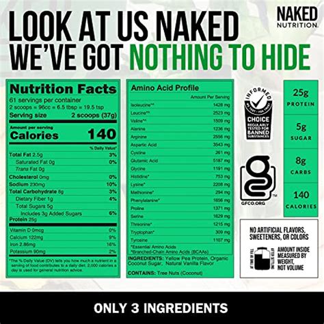 Naked Pea Vanilla Pea Protein Pea Protein Isolate From North American Farms Lb Bulk