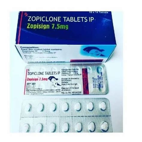 Zopicolone Zopisign Mg Tablets For Anti Anxeity Prescription At