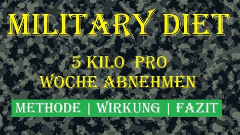 MILITÄR Diät MILITARY Diet 5 kilo pro Woche abnehmen TOP oder