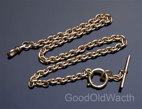 Antique 14k Gold Pocket Watch Chain - 42 cm, 38 grams. Other items ...