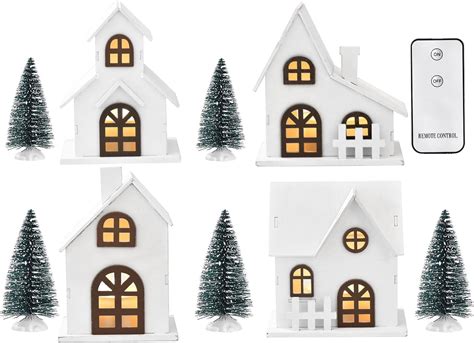 Amazon Hiboom Pcs Christmas Village Sets Christmas Village