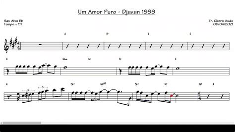 Um Amor Puro Djavan 1999 Sax Alto Eb [partitura Playback] Youtube