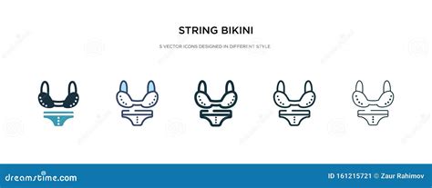 String Bikini Icon In Different Style Vector Illustration Two Colored And Black String Bikini