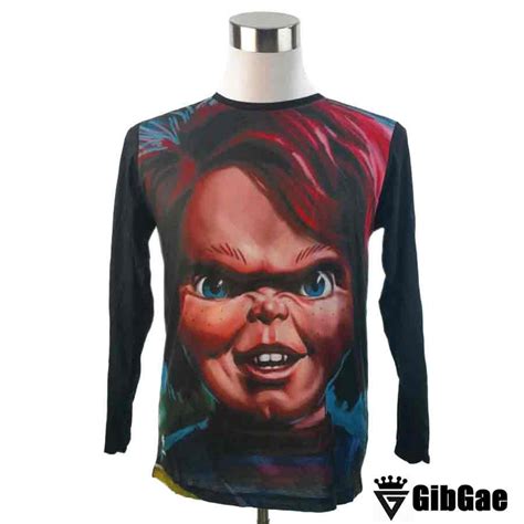 楽天市場デザインロングTシャツ Chucky チャッキー 映画Tシャツ チャイルドプレイ ホラー キャラクター こわかわいい プリントT