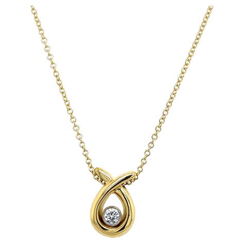 Asprey 18ct Yellow Gold Necklace Set With 1 Round Brilliant Cut Diamond