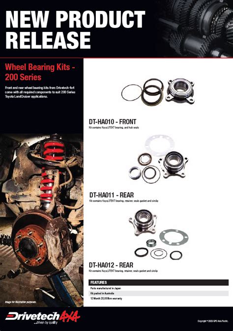 Drivetech 4×4 Wheel Bearing Kits Napa