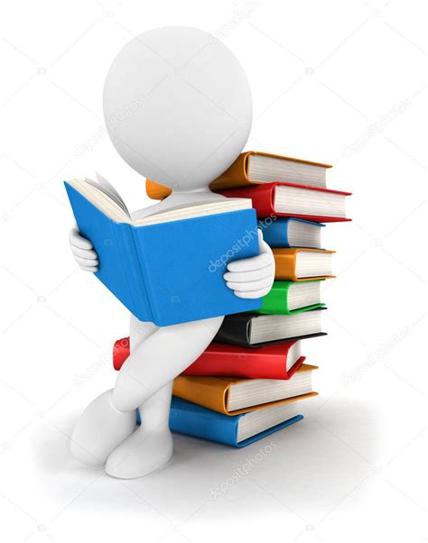 3d white reads a book — Stock Photo © 3Dmask #12187809