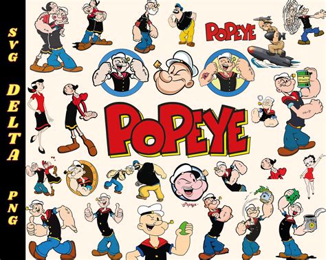 Popeye Svg Png Pdf Popeye Vektor Popeye Svg Bundle Popeye Etsy De