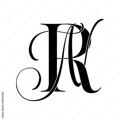 Rn Nr Monogram Logo Calligraphic Signature Icon Wedding Logo