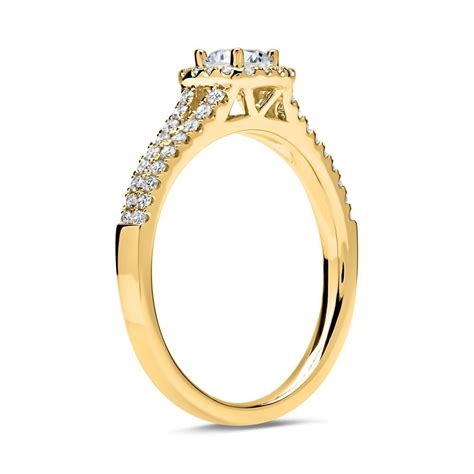 Brilladia Halo Ring Er Gold Mit Diamanten Dr Sl Kg