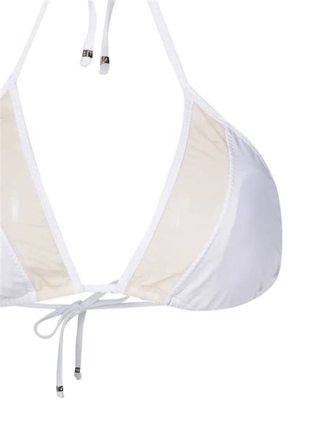 Amir Slama Sheer Panels Triangle Bikini In White ModeSens