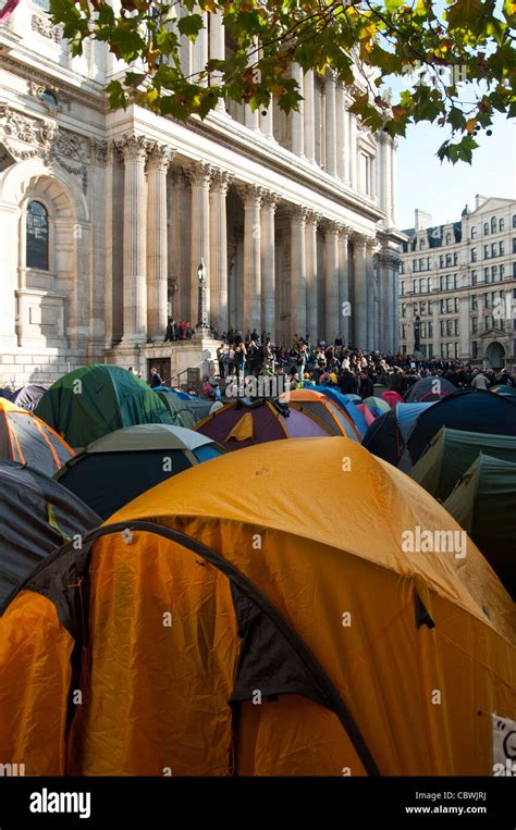 Anti Capitalist Demonstration At St Pauls Cathedral London England