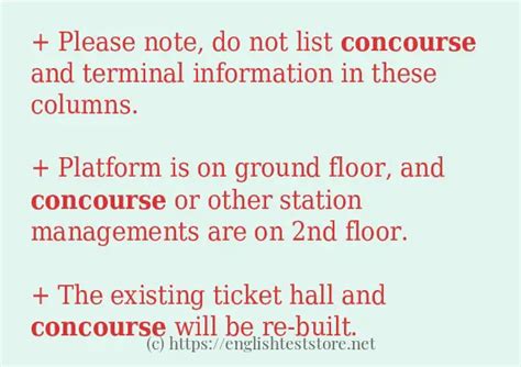 Concourse Some Example Sentences Englishteststore Blog