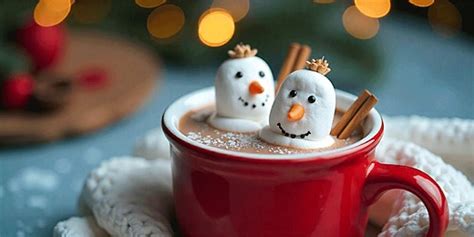 Hot Chocolate With Melted Marshmallow On Cup Background Mugs With Hot Chocolate Funny