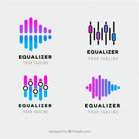 Four Equalizer Logos With Different Colors