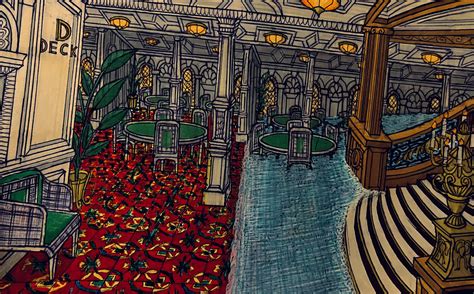 My finished drawing of Titanic’s 1st class Reception Room flooding… : r/titanic