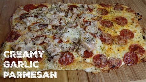 How To Make Creamy Garlic Parmesan Pizza Youtube