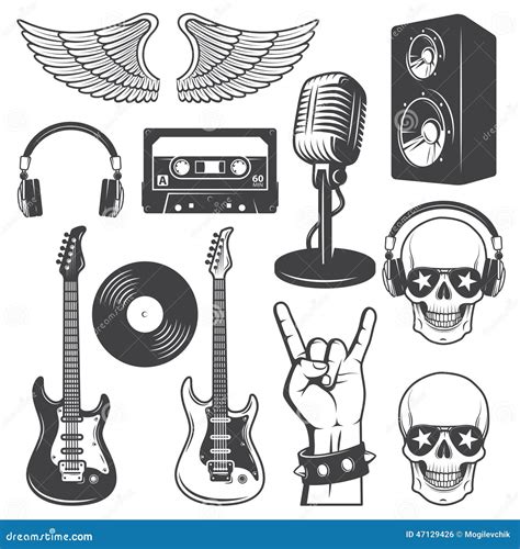 Sistema De Elementos De La Música Del Rock and roll Ilustración del