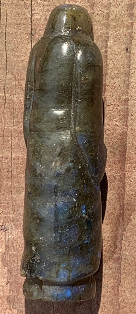 Chinese Carved Labradorite Man With Long Beard Robe Inches Ebay