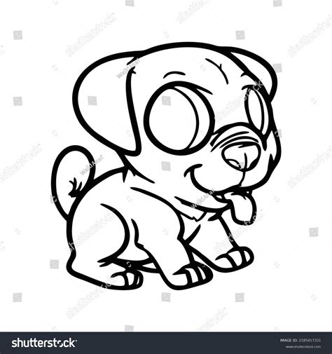 Pug Cartoon Coloring Page Kids Stock Vector (Royalty Free) 2185417331 ...