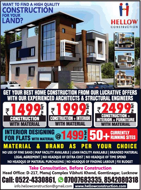 Hellow Construction Take Consultation Before Construction Ad Advert