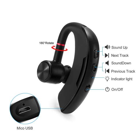 Bluetooth Headset,Wireless Earpiece Business Bluetooth headphone 4.1 Earphone Super Long Standby ...