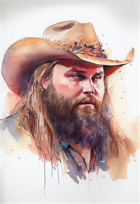 Chris Stapleton Watercolour Mixed Media By Tim Hill Fine Art America