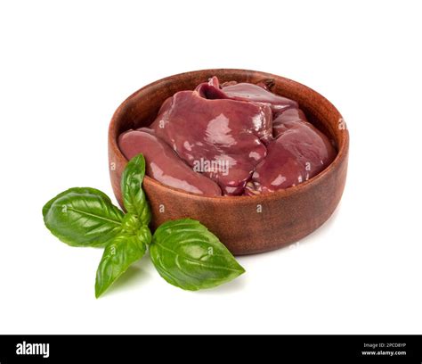 Raw Chicken Liver Isolated Fresh Hen Offal Poultry Giblets Chicken