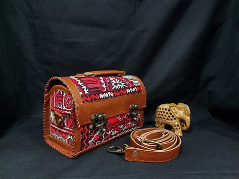 Buy Leather Hut Bag Handicrafts Of Kutch