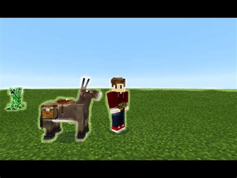 Minecraft Pe Como Domar Um Burro E Colocar Ba Youtube