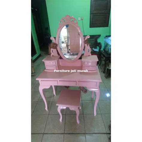 Jual Meja Rias Kartini Jati Cat Duco Warna Pink Meja Rias Shabby