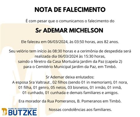 Notas de Falecimento 06 03 2024 Portal Timbó Net