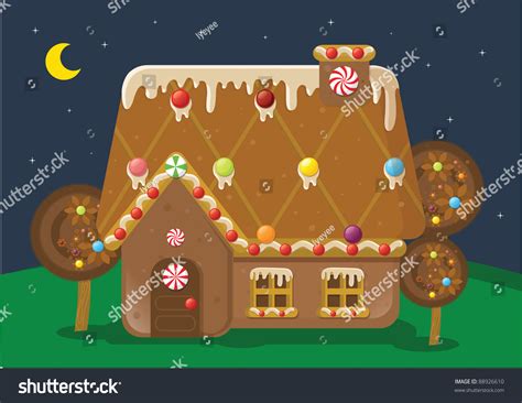 Gingerbread House Vector Illustration 88926610 Shutterstock