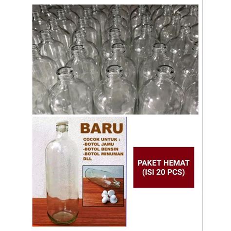 Jual PAKET ISI 20 BOTOL BENSIN KACA 1 LITER Shopee Indonesia