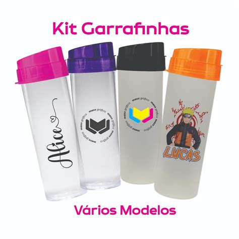 Kit 40un Garrafa de Água Acqua Bio Personalizada 475ml Vários Modelos