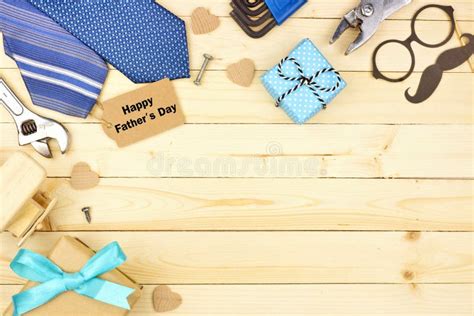 Happy Fathers Day Card With Hand Made Text Stock Vector Illustration