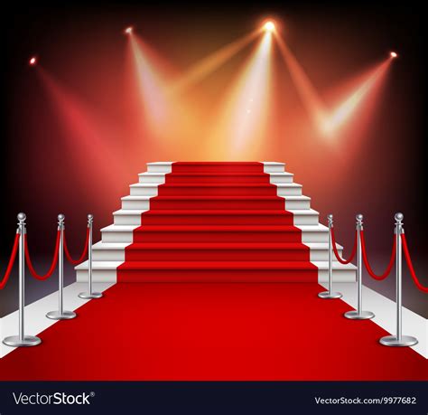 Red Carpet With Stairs Royalty Free Vector Image