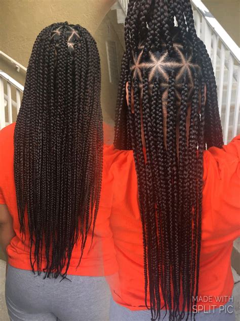 Box Braids With Triangle Parts Hair By Arie Braided Hairstyles Hair