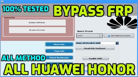 All Huawei Honor FRP Tool ADB Fastboot Method 100 Tested