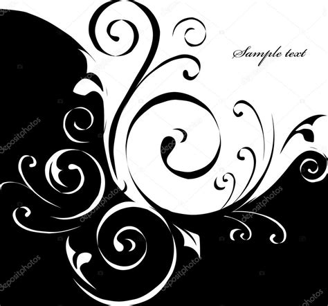 Fundo Floral Preto E Branco Vector Vetor De Stock Emaria 3887982