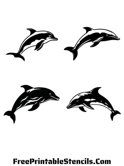 Free Printable Dolphin Stencils and Silhouettes - Free Printable Stencils