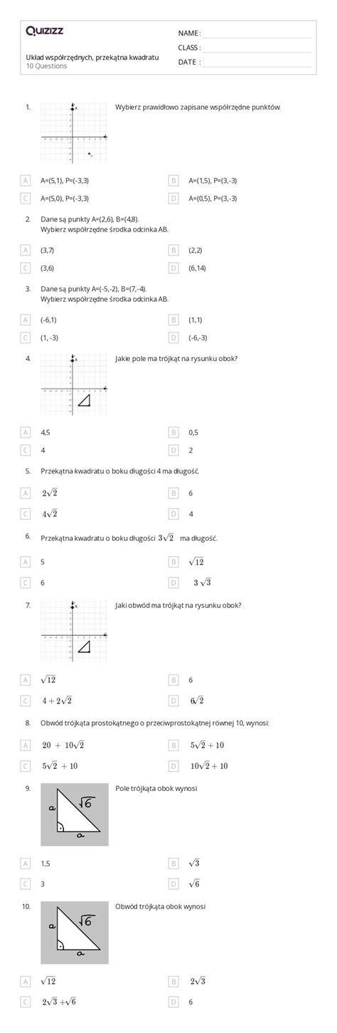 Ponad Uk Ady Wsp Rz Dnych Arkuszy Roboczych Dla Klasa W Quizizz