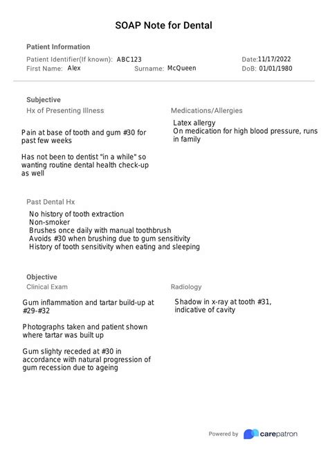 SOAP Notes for Dental Template & Example | Free PDF Download