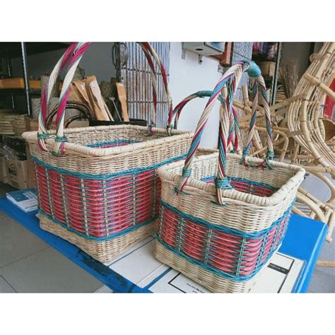 Bakul Rotan Tangkai Kuat Rattan Basket Bakul Bayi Bakul Pasar Shopee